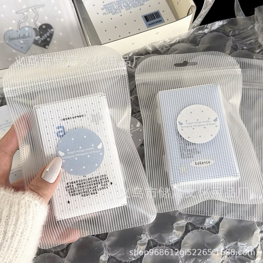 ✨🤍พร้อมส่ง!ถุงซิปล็อคสีใส แพค10ชิ้น ลายตาราง ขนาด11*17cm สวยมาก แพคการ์ด