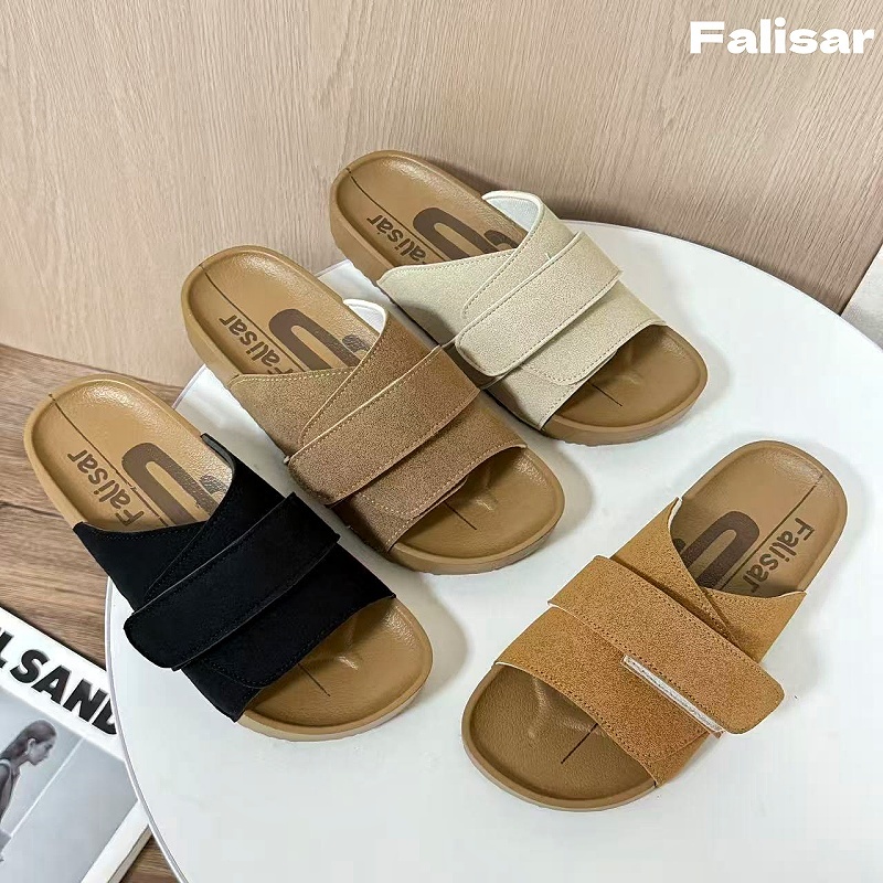 Falisar แตะหญิง PVCคุณภาพ แฟชั่นเรโทร พื้นหนากันลื่น กันน้ำดี มี 4 สีสวยครบไซส์ 36-41 รุ่น B55-3