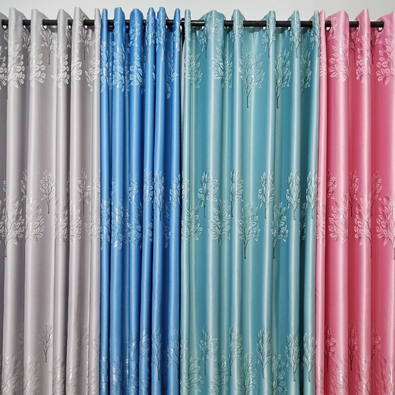 แนะนำ ผ้าม่าน ผ้าม่านห่วงตาไก่ กั้นห้อง กั้นแอร์ กันแดด ทึบแสง ปักลายต้นไม้ ม่านหน้าต่าง/ประตู มีหลายสี ราคาพิเศษ มีเก็บเงินปลายทาง