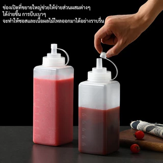 ขวดซอสพลาสติก ทนทาน ปลอดภัย ใช้บรรจุน้ำมัน ซอส แยม น้ำเชื่อม ฯลฯ ป้องกันการรั่วซึมและกันฝุ่น