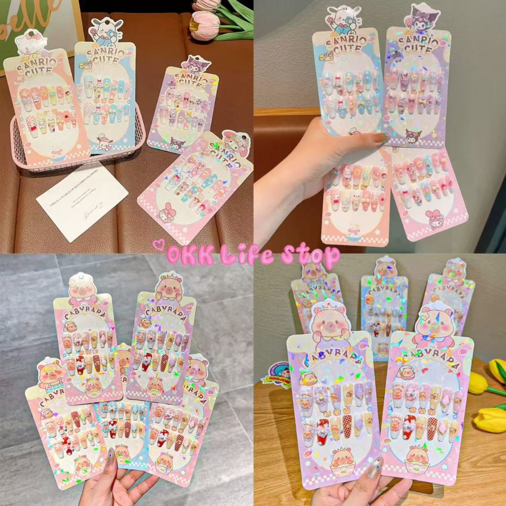 OKK Life Stop(A1743)*พร้อมส่งในไทย*ชุดติดเล็บปลอมเด็กมีลายการ์ตูนให้เลือกสำหรับเด็กไตล์สาวหวานของbaby so cute