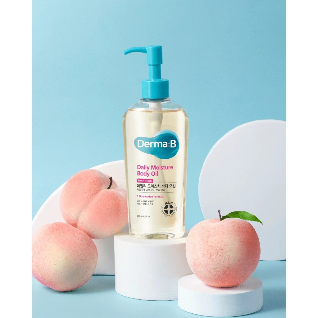 #พร้อมส่ง Exp9/2/29 #ออยล์บำรุงผิวกาย #Derma:B Daily Moisture Body Oil กลิ่นใหม่ Fresh Peach 200ml