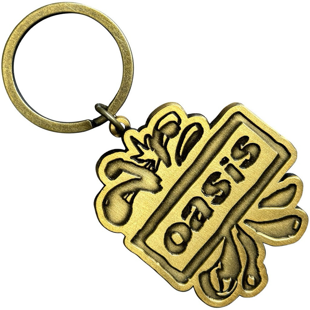 พวงกุญแจวงดนตรี Oasis Keychain: Gold Logo Splat ลิขสิทธิ์แท้ UK 💰ราคา : 289 บาท