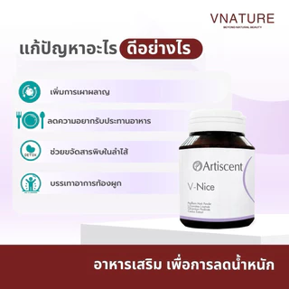 Artiscent วิตามินดูแลรูปร่าง L-Carnitine V-Nice 30 แคปซูล มีสารสกัดธรรมชาติจากพืช 10 ชนิด