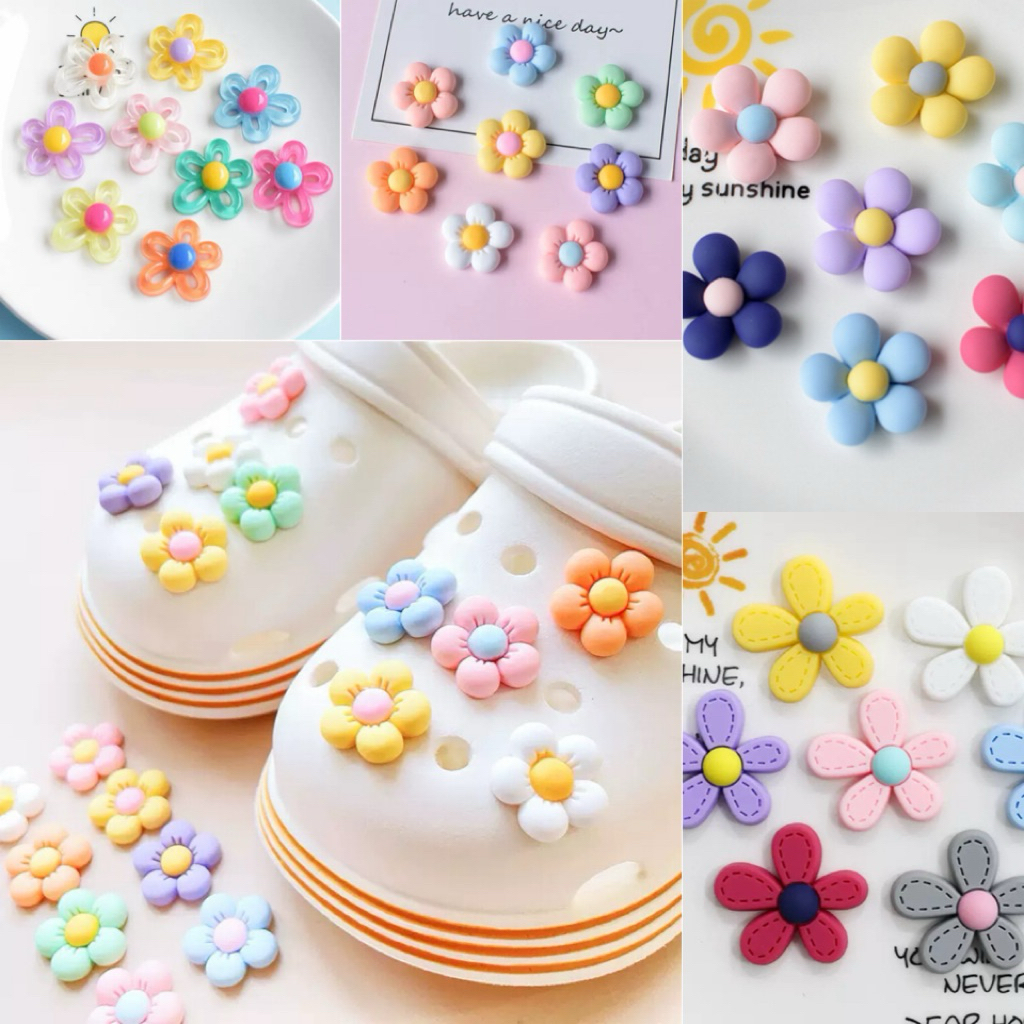 🔥พร้อมส่ง🔥ตัวติดรองเท้า ตัวติด Jibbitz จิ๊บบิท ตัวติดรองเท้าที่มีรู ดอกไม้ ลายน่ารักๆ ตัวติด 3 มิติ (ราคาต่อ 1 ชิ้น)