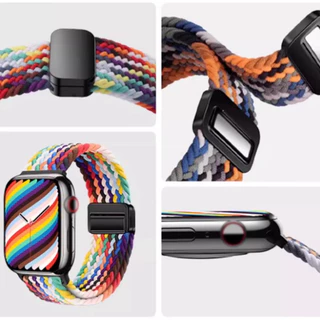 สายนาฬิกาถักแม่เหล็ก ใช้ได้กับ iWatch S11/10/9/8/7/6/SE/5/4/3/2/1 มีให้เลือกหลายสีและหลายขนาด 49/46/45/44/42/41/38/40mm