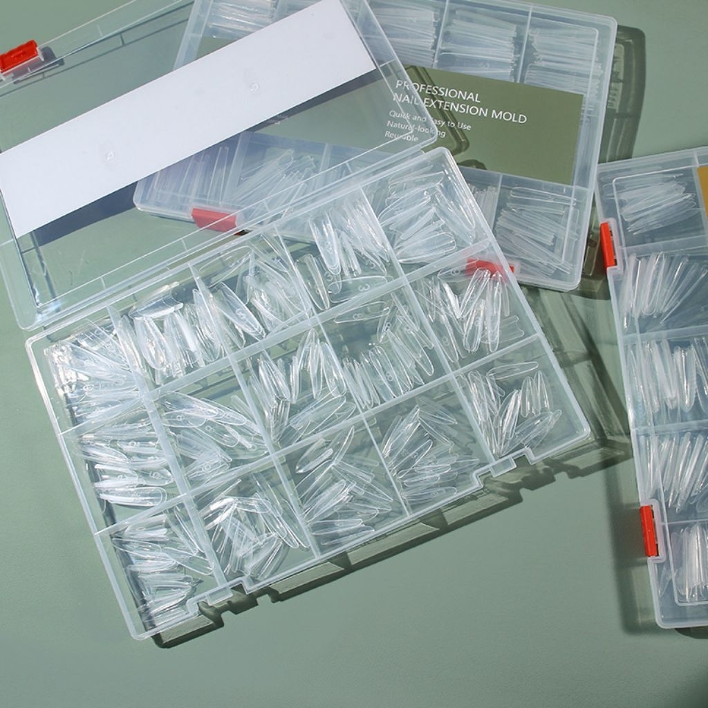 จัดส่งทันที ♡ DUAL FORM แบบแซนวิช 2 ชิ้น ต่อเจล ต่อโพลีเจล ใต้เล็บเรียบ 240 ชิ้น - รูปที่ 3