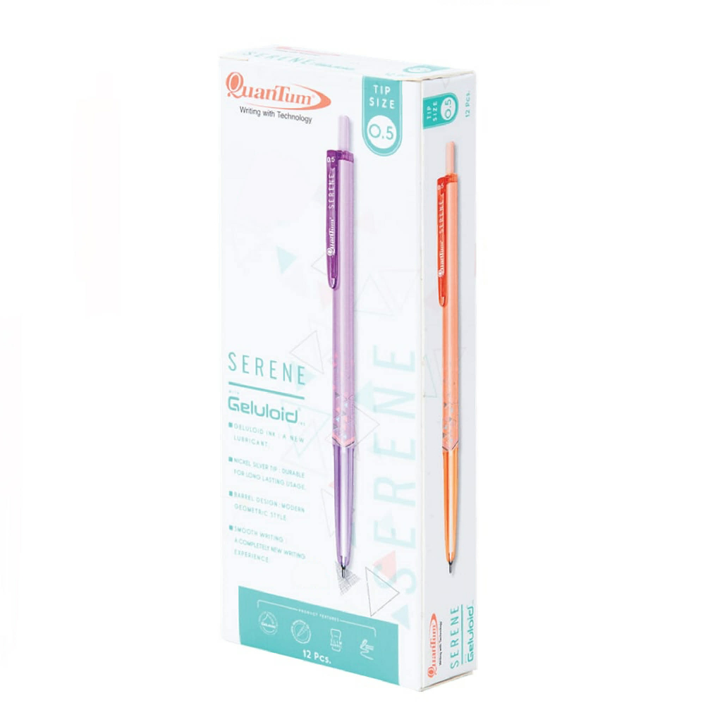 (1กล่อง/12ด้าม) ปากกาลูกลื่น Quantum SERENE ซีลีน 0.5mm