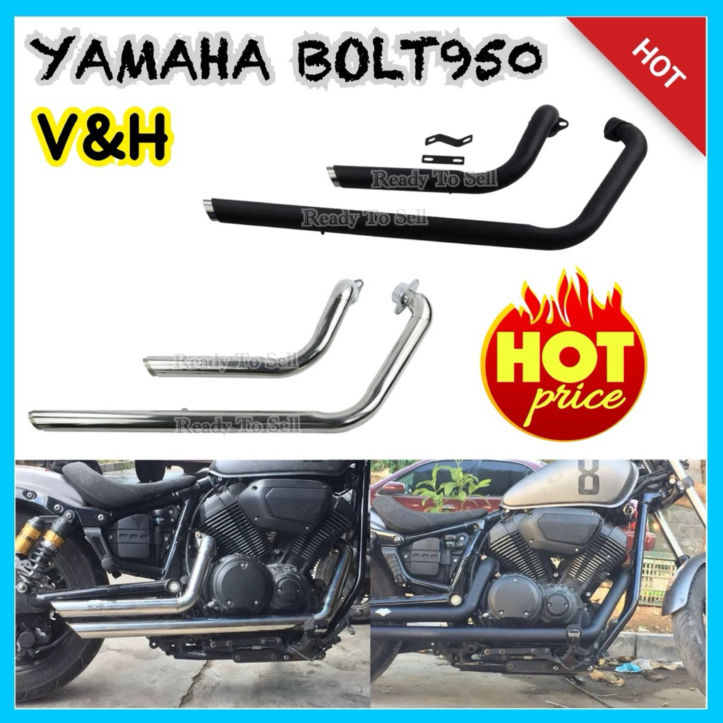 ท่อแต่งVance&Hines YAMAHA Bolt950 V&H คอ2ออก2 เสียงลั่น ท่อไอเสีย