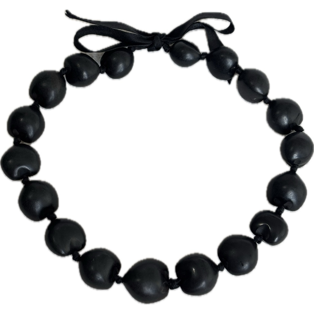 สร้อย  มือสอง ขายตามสภาพ  สร้อยคุคุอิสีดำ (hlac-kub-black) สร้อยคอคุคุอิ ประกอบด้วยลูกคุคุอิธรรมชาติ