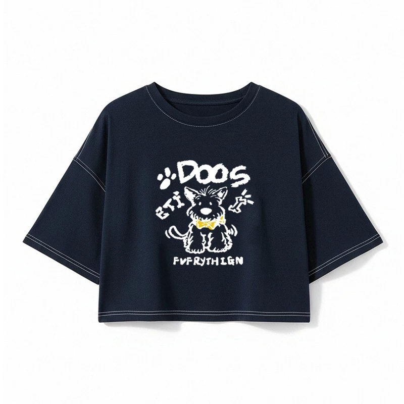 เสื้อครอปเอวลอยสาวอวบอ้วนไซส์ใหญ่ oversize เสื้อผ้าแฟชั่นวัยรุ่นน่ารักๆ เสื้อยืดลายการ์ตูนสวยๆผู้หญิงฤดูร้อนแบบหลวมใหม่ thumbnail 9