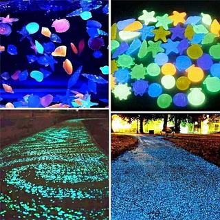 100ชิ้น หินเปล่งแสง หินตู้ปลา DIY หินเรืองแสงสำหรับตกแต่งตู้ปลา สำหรับตกแต่งสวนและตู้ปลา
