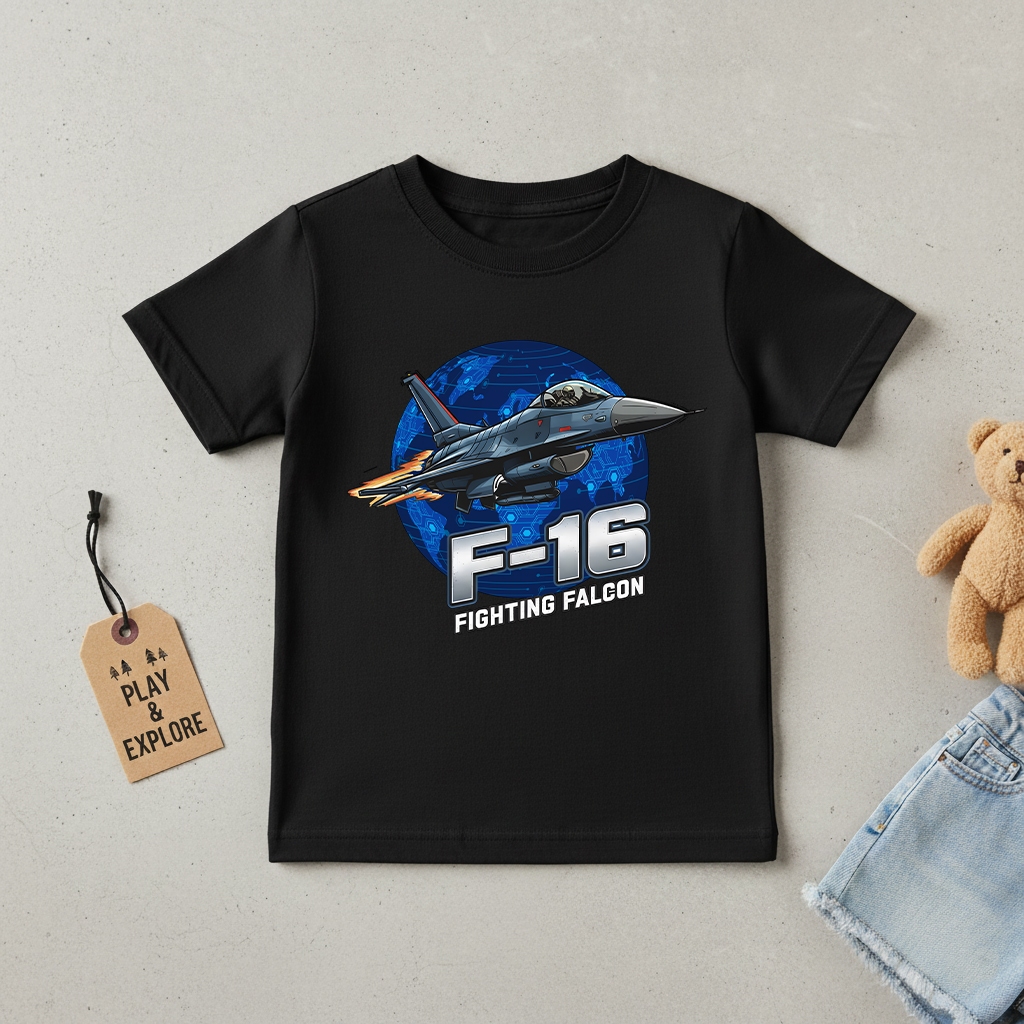 เสื้อเด็ก F-16 FALCON ผ้าคอตตอน 100%
