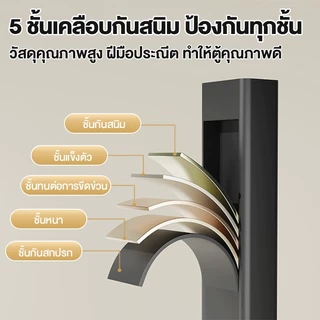 SPACEMADER ตู้เสื้อผ้าพับได้ ไม่ต้องประกอบ ตู้ผ้าโครงเหล็กคาร์บอน มีผ้าคลุม มีราวแขวนเสื้อ ความจุใหญ่