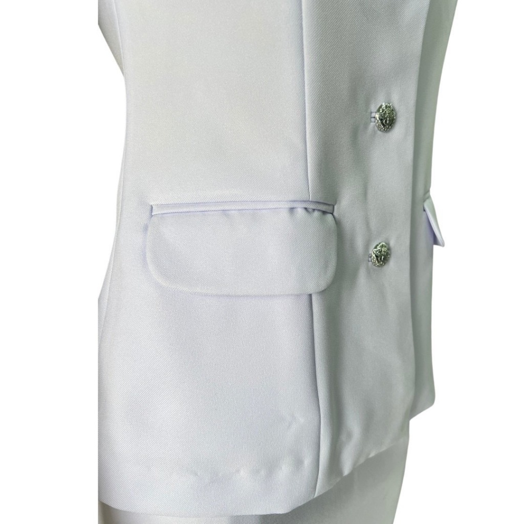 Sale เสื้อพยาบาลคอบัว ผ้าวาเลนติโน่ (ก)+(กระดุมผ้า) - รูปที่ 2