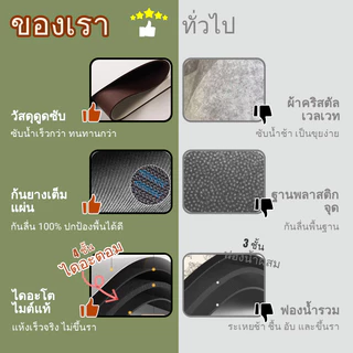 MATELIER พรมห้องครัว พรมเช็ดเท้า พรม ผ้าเช็ดเท้า พรมปูพื้น พรมสีเขียว แผ่นกันลื่น พรมยาว ดูดซับน้ำและน้ำมัน กันลื่น นุ่ม