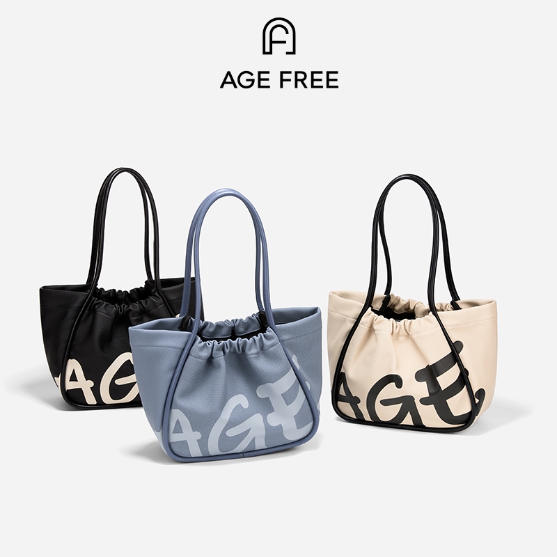 AGEFREE Lumo สำหรับผู้หญิง ไม่จำกัดอายุ กระเป๋าสะพายไหล่ กระเป๋าถือ กระเป๋าโท้ท ความจุขนาดใหญ่ พิมพ์ - 6