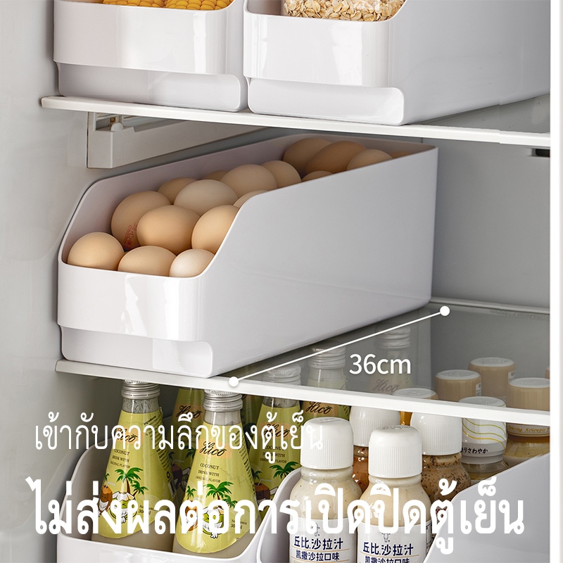 ตะกร้าเก็บไข่ กล่องพลาสติกจัดระเบียบตู้เย็น สำหรับเก็บผักผลไม้ อาหาร เครื่องดื่ม