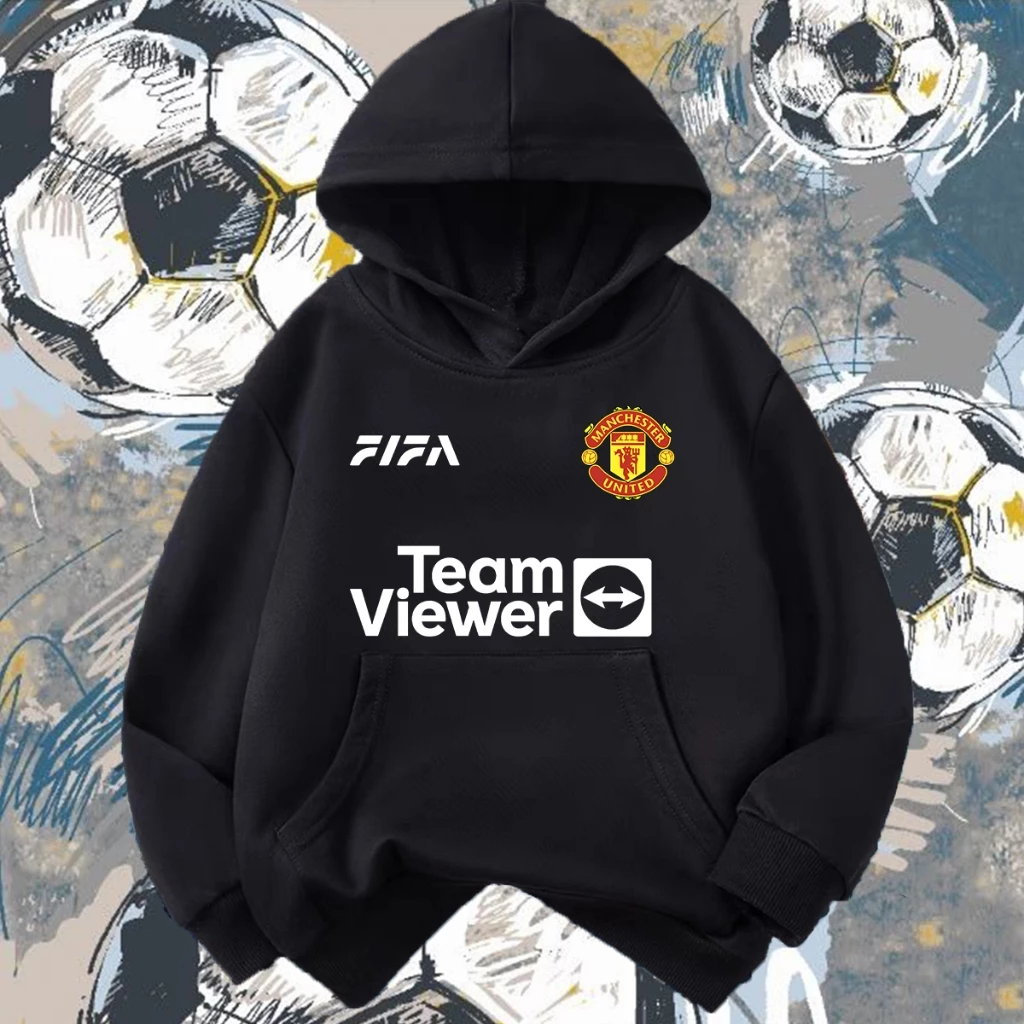 แมนเชสเตอร์ ยูไนเต็ด/ลิเวอร์พูล/เรอัล มาดริด/ฟุตบอล Hoodie with football team logo printed on child เสื้อฮู้ด 120-150CM