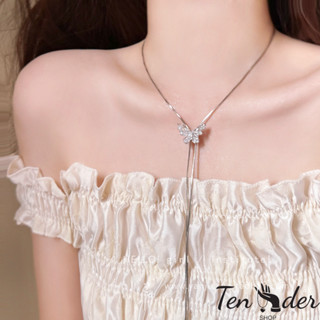 COD-ส่งเร็วจากไทย🎀สร้อยคอจี้ผีเสื้อดีเทลประณีต ประดับเพชร แส…