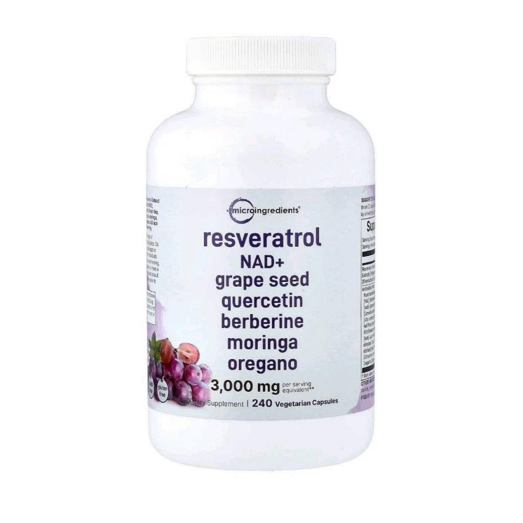 Micro Ingredients Resveratrol NAD Complex 11 in 1 with Quercetin Berberine Grape Seed 3000mg 240 Veggie Caps (No.4041) ราคา ถูกที่สุด ดีลบีเคเค แกลเลอรีภาพที่ 6