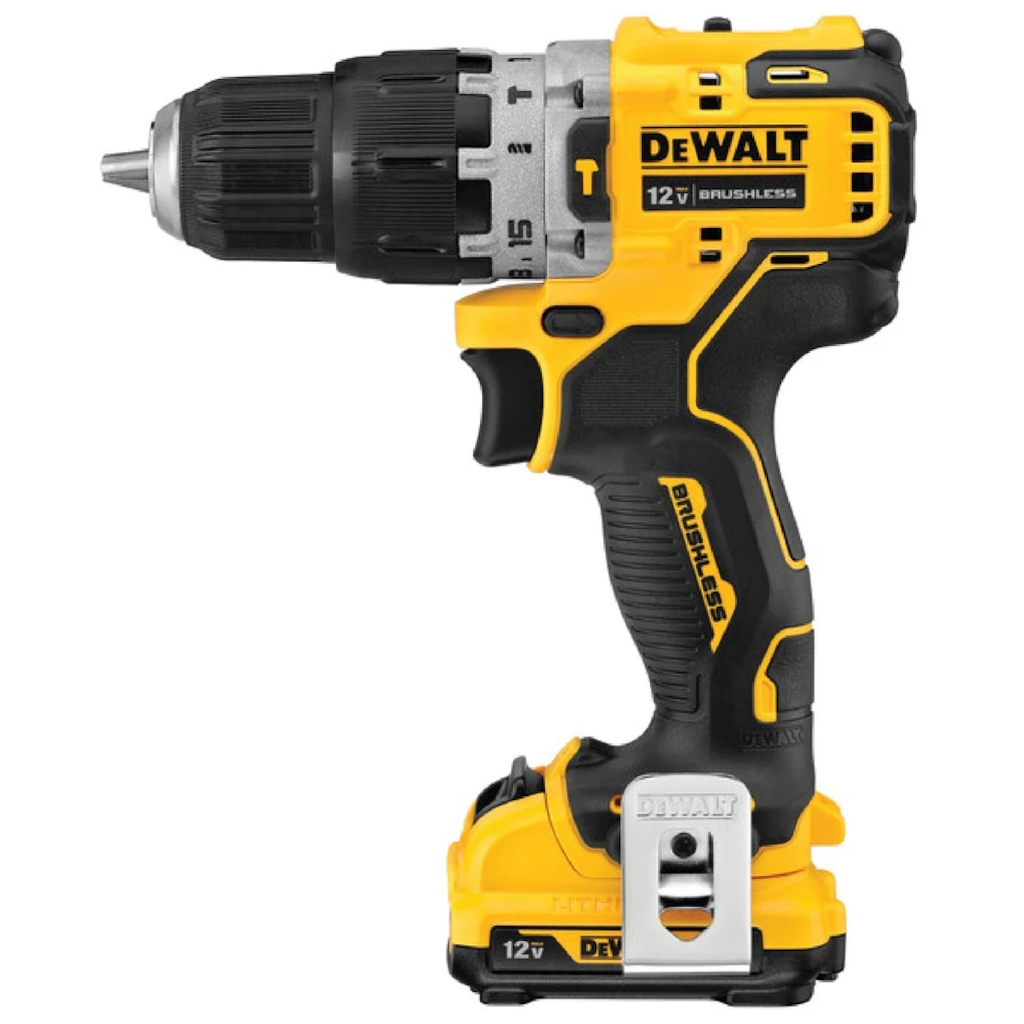 DEWALT สว่านกระแทกไร้สาย 12 โวลต์ พร้อมอุปกรณ์เสริม 16 ชิ้น รุ่น DCD706D2A-B1