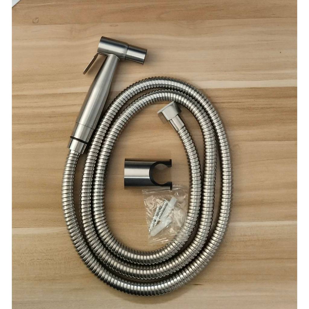 ชุดสายฉีดชำระสแตนเลส[ครบชุด] สายฉีดก้น หัวชำระ หัวฉีดชำระSUS