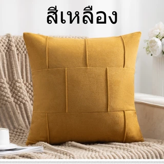 หมอนอิงกำมะหยี่ตัดลายเส้นเพิ่มความสวยงาม งานโรงแรม หมอนอิงตกแต่งรีสอร์ท คาเฟ่ หมอนอิงมีลายด้านเดียว