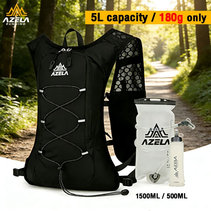 Azela กระเป๋าเป้น้ำ 5L/180g ถุงใส่น้ำ เป้วิงเทล Haft Full Marathon น้ำวิ่งเทรล กันน้ำ ถุง กระเป๋าวิ่งเทรล เป้เทรล