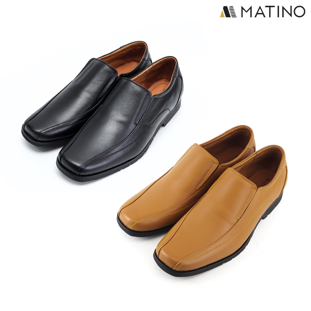 MATINO SHOES รองเท้าชายคัทชูหนังแท้ รุ่น MC/B 5003 - BLACK/BEIGE