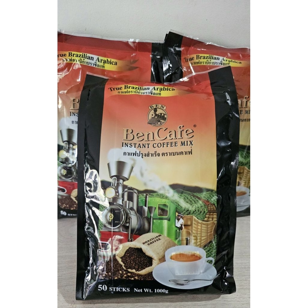 Ben Cafe กาแฟรถไฟสำเร็จรูป 3 in 1 (บรรจุ 50 ซอง)
