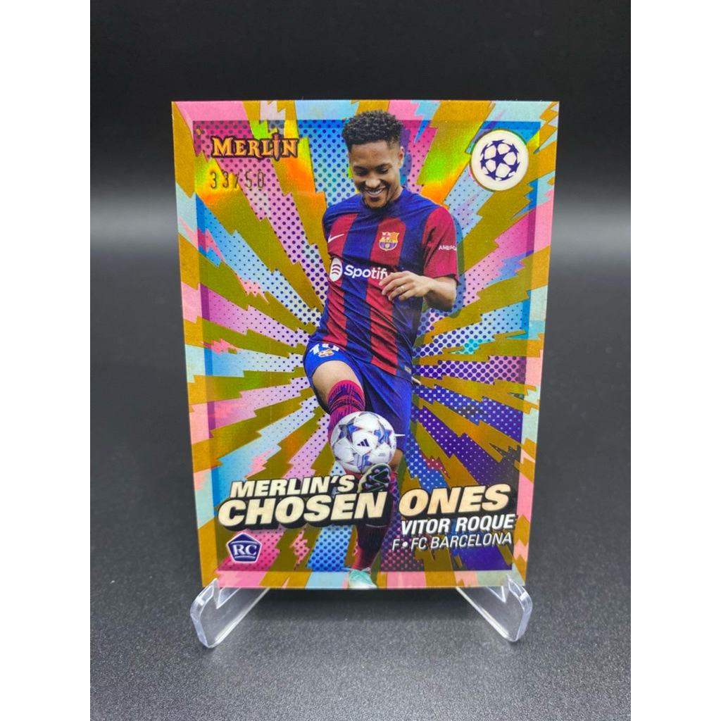 การ์ดฟุตบอล ⚽️ Vitor Roque | 2023-24 Topps Merlin UEFA Champions League – Merlin’s Chosen Ones 🇧🇷 (R