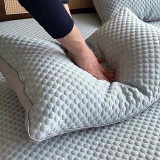 ปลอกหมอนถั่วน้ําแข็งเย็น (48×74 cm) ปลอกหมอนสีพื้น เย็น ระบายอากาศ ความรู้สึกเย็น น้ําแข็ง ปลอกกันเปื้อนหมอน