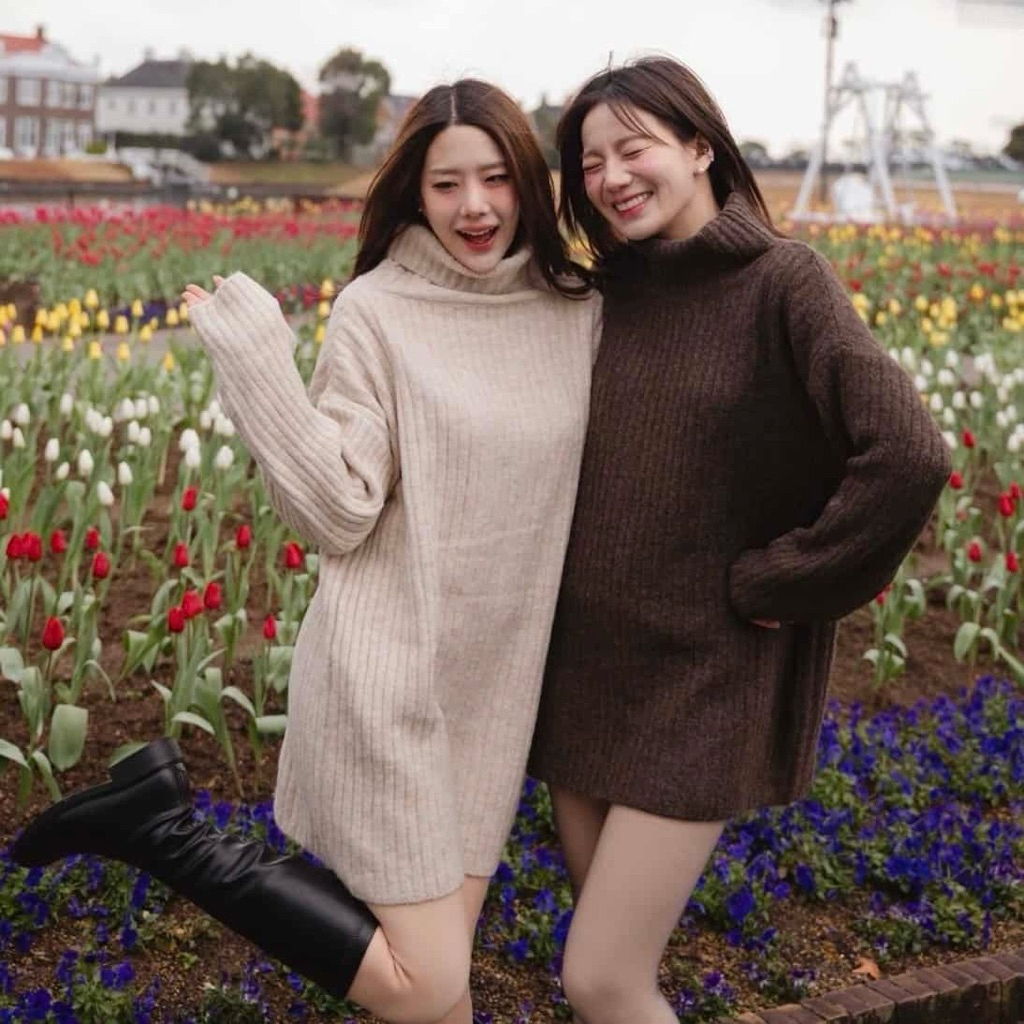 📍ส่งต่อ เดรสไหมพรมคอเต่าแบรนด์ VISA COAT ไว้ไปเที่ยวต่างประเทศ ใส่ครั้งเดียว ส่งฟรี