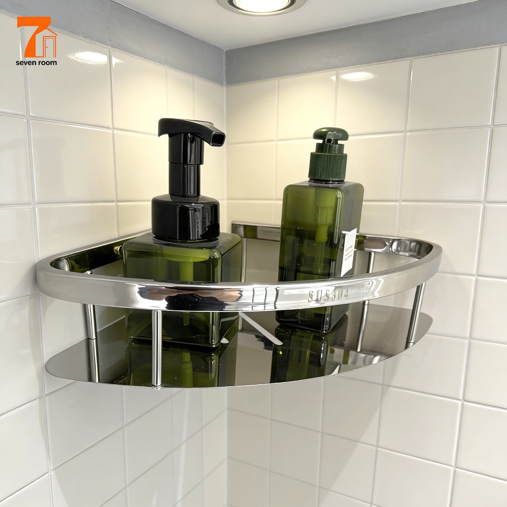 ชั้นวางของสามเหลี่ยมชั้นวางของติดผนังชั้นวางของสแตนเลส304เหมาะสำหรับห้องน้ำและมุมอื่นๆ - รูปที่ 3