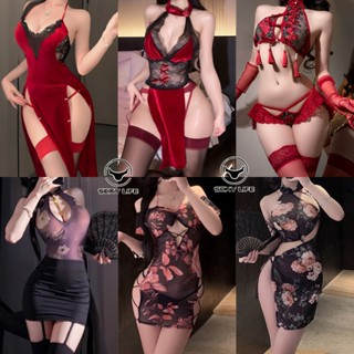 ชุดกี่เพ้า   โปร่งแสง กรีดด้านข้าง  ผ้าซาติน  ผ้าลูกไม้  ชุด…