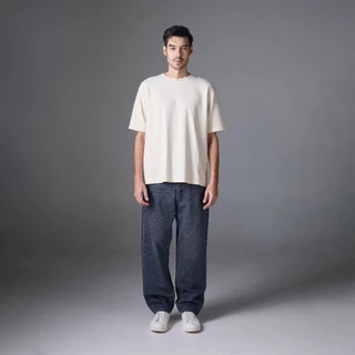 Jack Russel - Men Jeans กางเกงยีนส์ผู้ชาย ทรงขาบาน - Klassik J-6001/RB Baggy Low Rise Wide Leg Rust Fade