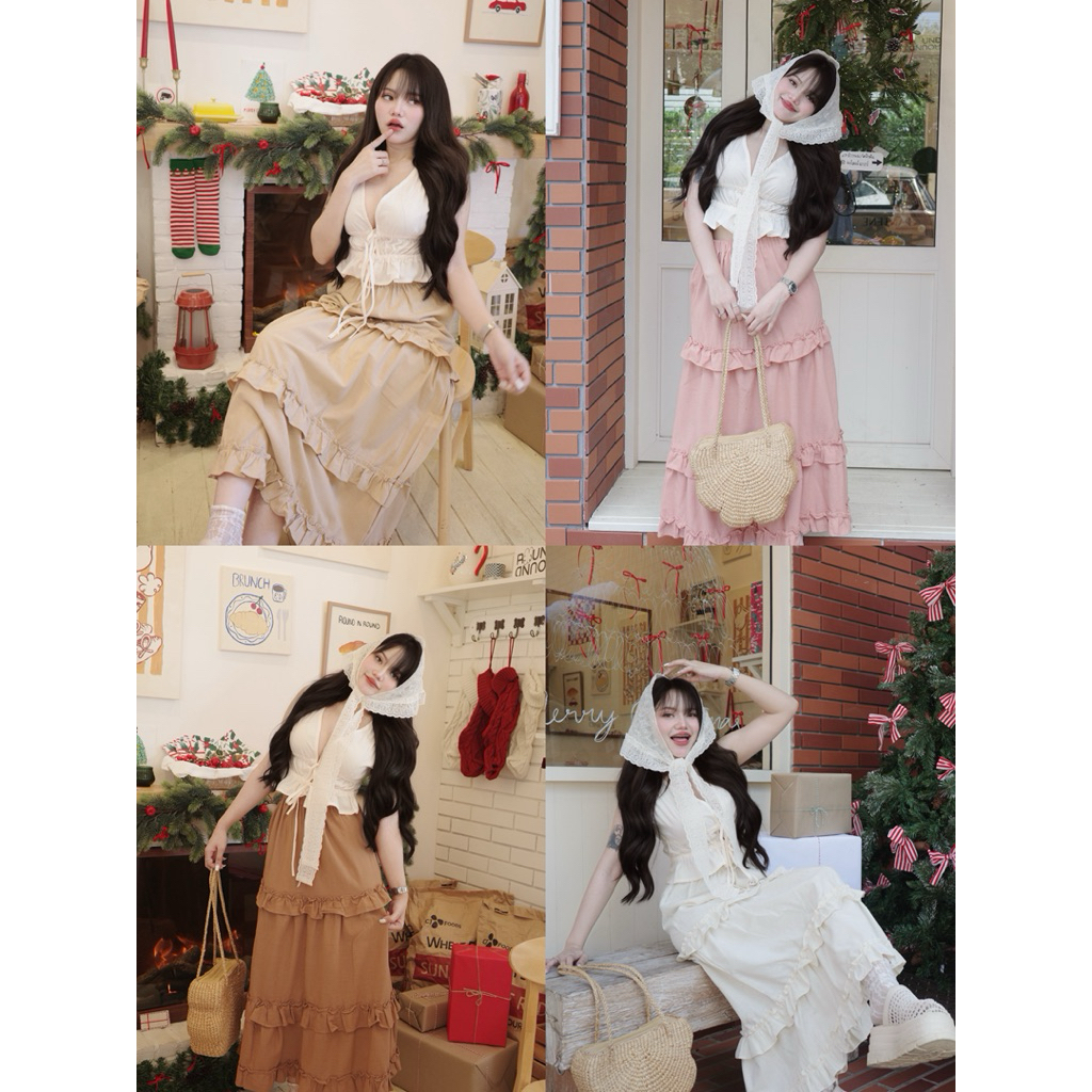 กระโปรงเลเยอร์สามชั้นเนื้อผ้าฝ้าย New (3 ชั้น)