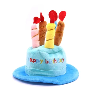 🔥 พร้อมส่ง หมวกวันเกิด Happy birth day🔥หมวกสัตว์เลี้ยง หมา แมว กระต่าย น่ารัก สีสันสวยงาม
