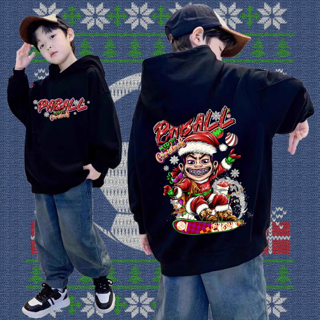 【New】รุ่นใหม่ Christmas kids เสื้อป๋าบอลลายคริสต์มาส เสื้อฮู้ดแขนยาวอป๋าบอล#ใส่ขับรถ ออกทริป เล่นกีฬาได้ ลายสวยผ้าดี - รูปที่ 3