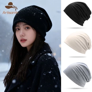 ส่งเร็ว💥หมวกไหมพรม สีพื้น หมวกซ้อนอบอุ่น ลําลอง แฟชั่นเรียบง่าย กลางแจ้ง กันลมให้ความอบอุ่น สำหรับผู้ชายและผู้หญิง.COD