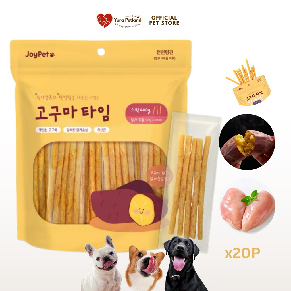 [ขนมมันหวานหนึบแบบแท่ง Sweet Potato Stick นำเข้าจากเกาหลี] NATURAL LAB (Joy Pet) มันหวาน ขนมสุนัข