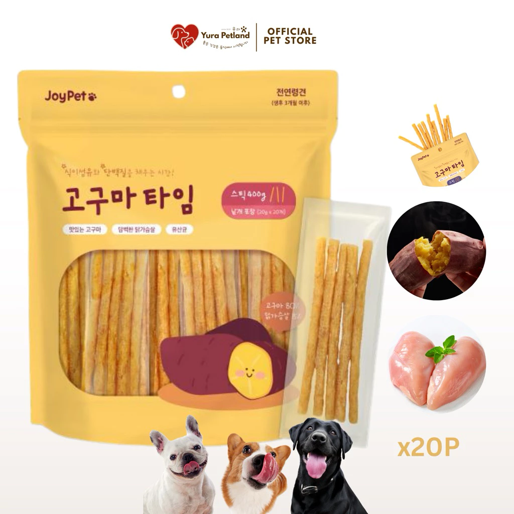 [ขนมมันหวานหนึบแบบแท่ง Sweet Potato Stick นำเข้าจากเกาหลี] NATURAL LAB (Joy Pet) มันหวาน ขนมสุนัข