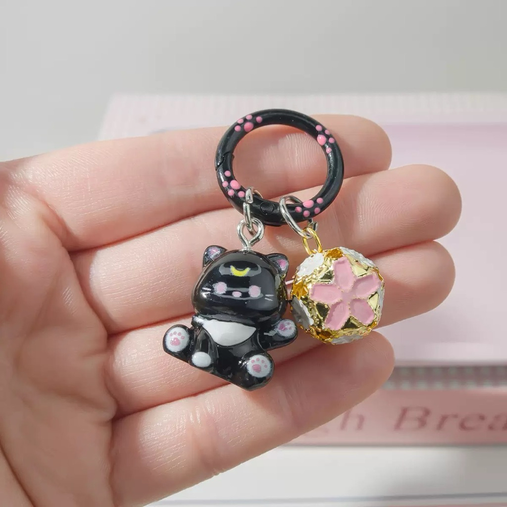 พวงกุญแจแมวกวักจันทร์เสี้ยว กระดิ่งนำโชค (Lucky Moon Cat Bell Keychain)พวงกุญแจนำโชค พวงกุญแจรูปแมว ที่ห้อยกระเป๋าน่ารัก - รูปที่ 5