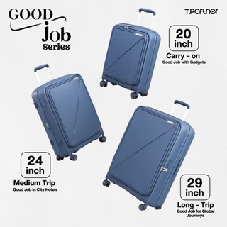 [ประกัน 3 ปี] Tpartner GOOD Job – กระเป๋าเดินทางล้อลาก ฝาเปิดหน้า ใส่ Laptop ได้ 17 นิ้ว สีสุภาพ