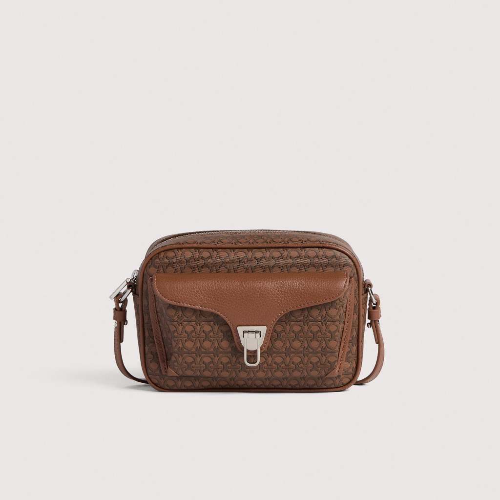 Coccinelle รุ่น Beat Coated Monogram E1S0J150201747 กระเป๋าสะพายผู้หญิง สี MULTI COGNAC/COGNAC ขนาด 