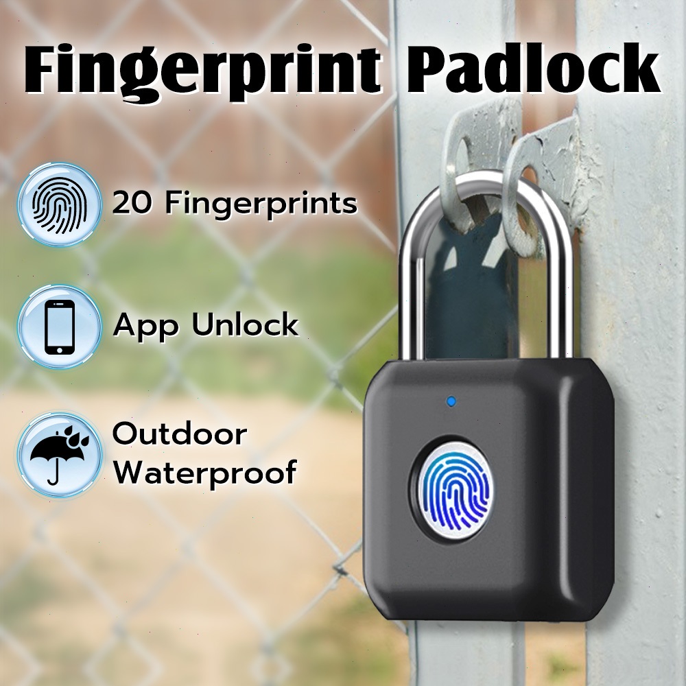 Smart Padlock ล็อคลายนิ้วมือสมาร์ทกุญแจปลดล็อกด่วน Keyless USB ชาร์จประตู USB Keyless ลายนิ้วมือล็อคสำหรับกระเป๋าเดินทาง