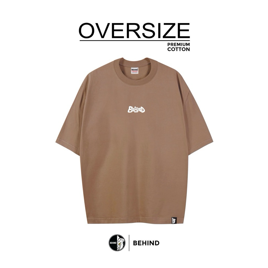 BEHIND เสื้อ Oversize แขนสั้น พิมพ์ลาย / เสื้อเปล่า