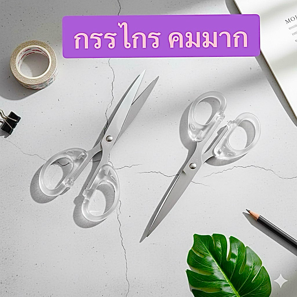 กรรไกรสแตนเลส คมมาก อย่างดี กรรไกรอเนกประสงค์ กรรไกรตัดกระดาษ กรรไกรงานประดิษฐ์ กรรไกรสำหรับสำนักงาน โรงเรียน พกพาสะดวก