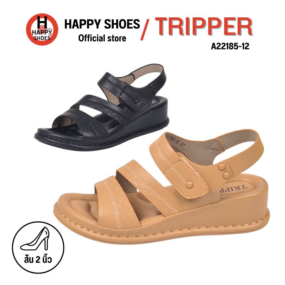 [🥇ทริปเปอร์แท้100%🔢ไซส์ 36-40👠ส้น 2 นิ้ว] TRIPPER รุ่น A22185-12 รองเท้ารัดส้น สำหรับผู้หญิง หนังนุ่ม ใส่สบาย